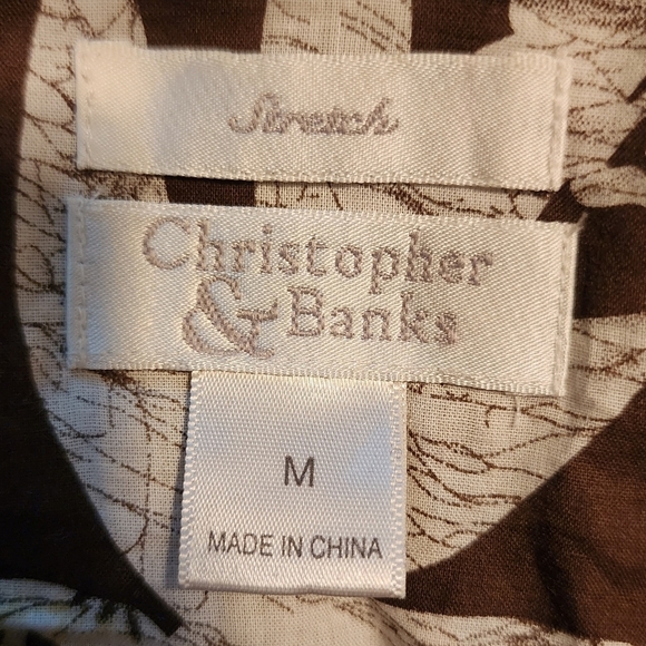 Christopher & Banks Tan Khaki Jacket Women's Medium M Mock Neck Big Buttons EUC - Picture 6 of 8